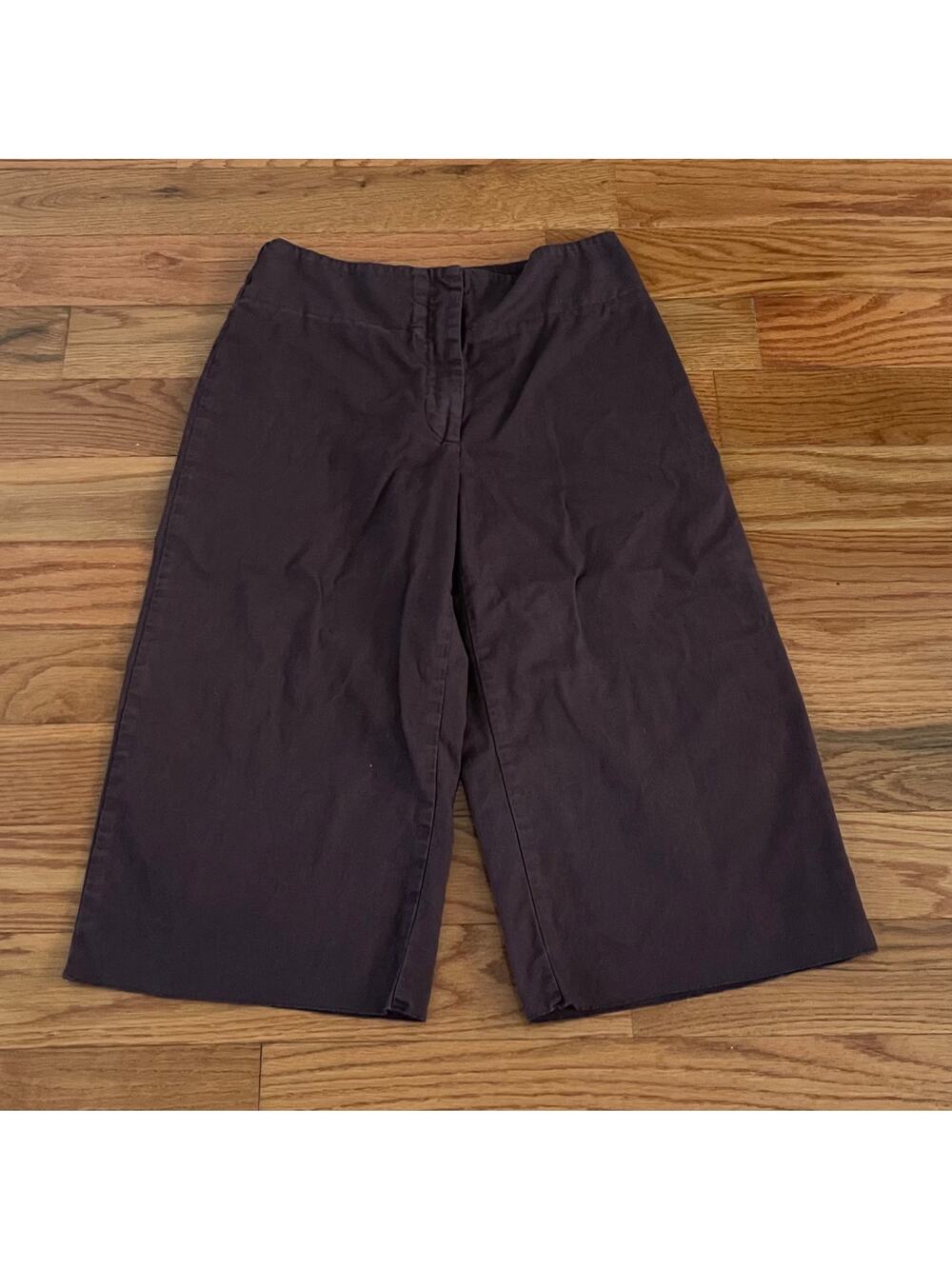 Hache Womens 40 (US 8) Cropped Pants Faded Purple Brown Raw Hem Italian